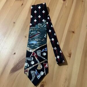 Tabasco Golf Tie‎ Novelty Golf Clubs Golf Balls Pattern Necktie 0347